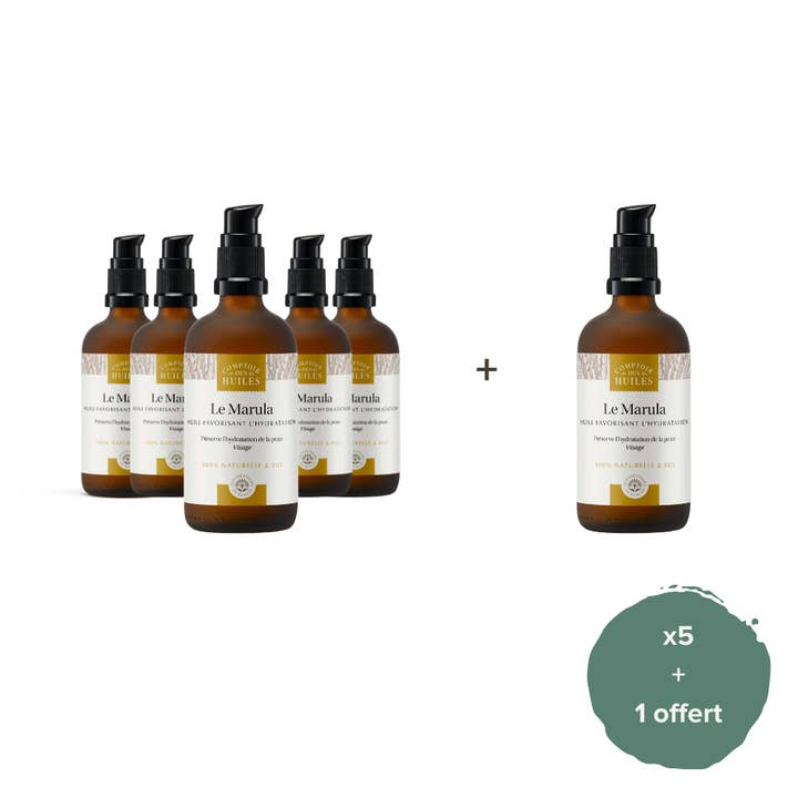 COMPTOIR DES HUILES - Vendita all'ingrosso Olio viso - Confezione da 5 + 1 - Marula Oil Organic - Cura della pelle e del corpo1