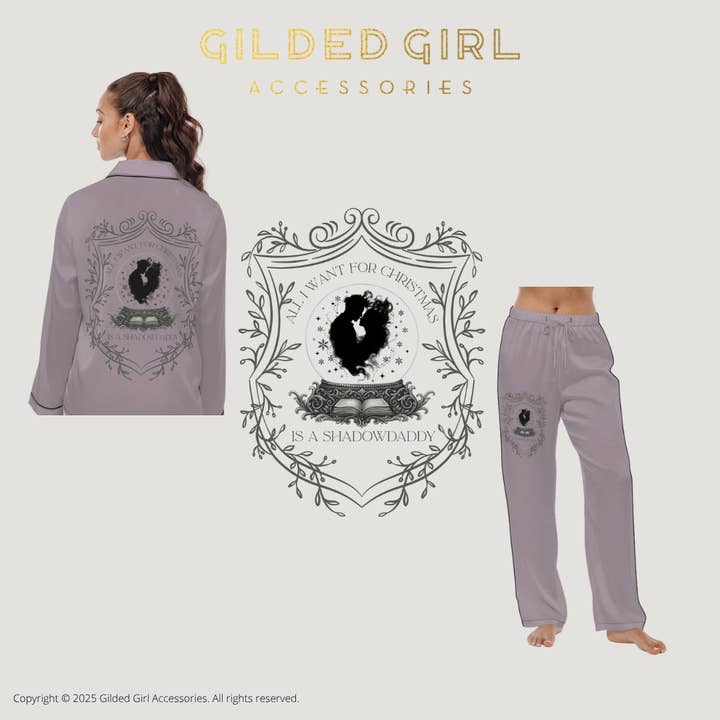 Shadow Daddy Crest - Women's Satin Pajama Pants for wholesale by Gilded Girl Accessories