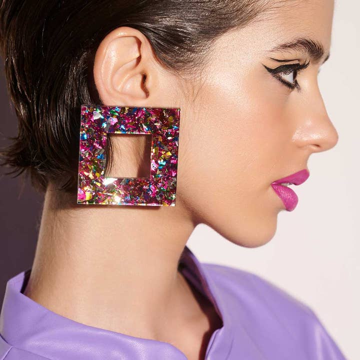 Funk Da Queen - Wholesale Dangle Earrings - Square Of Pegasus | Earrings
