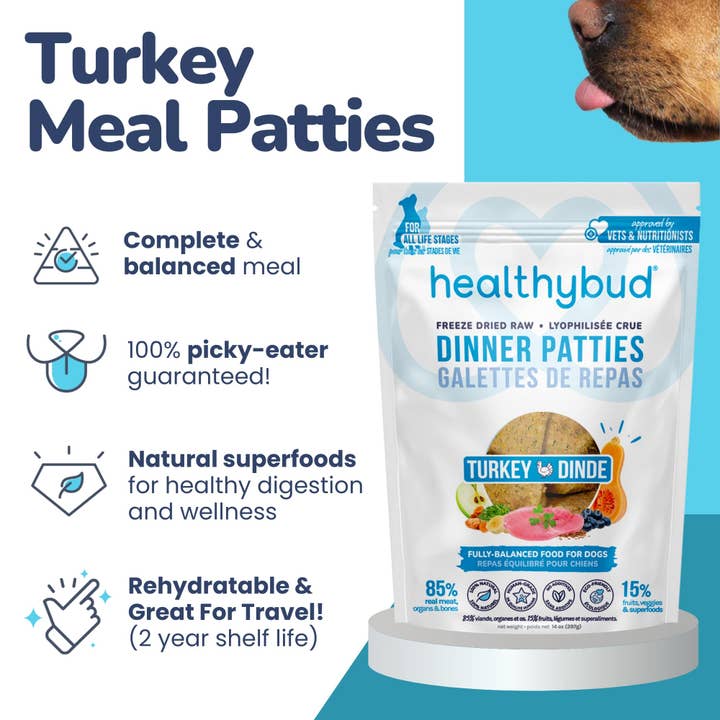 Healthybud - Wholesale Pet Food - Dog - Healthybud Freeze-Dried Turkey Meal Patties for Dogs3