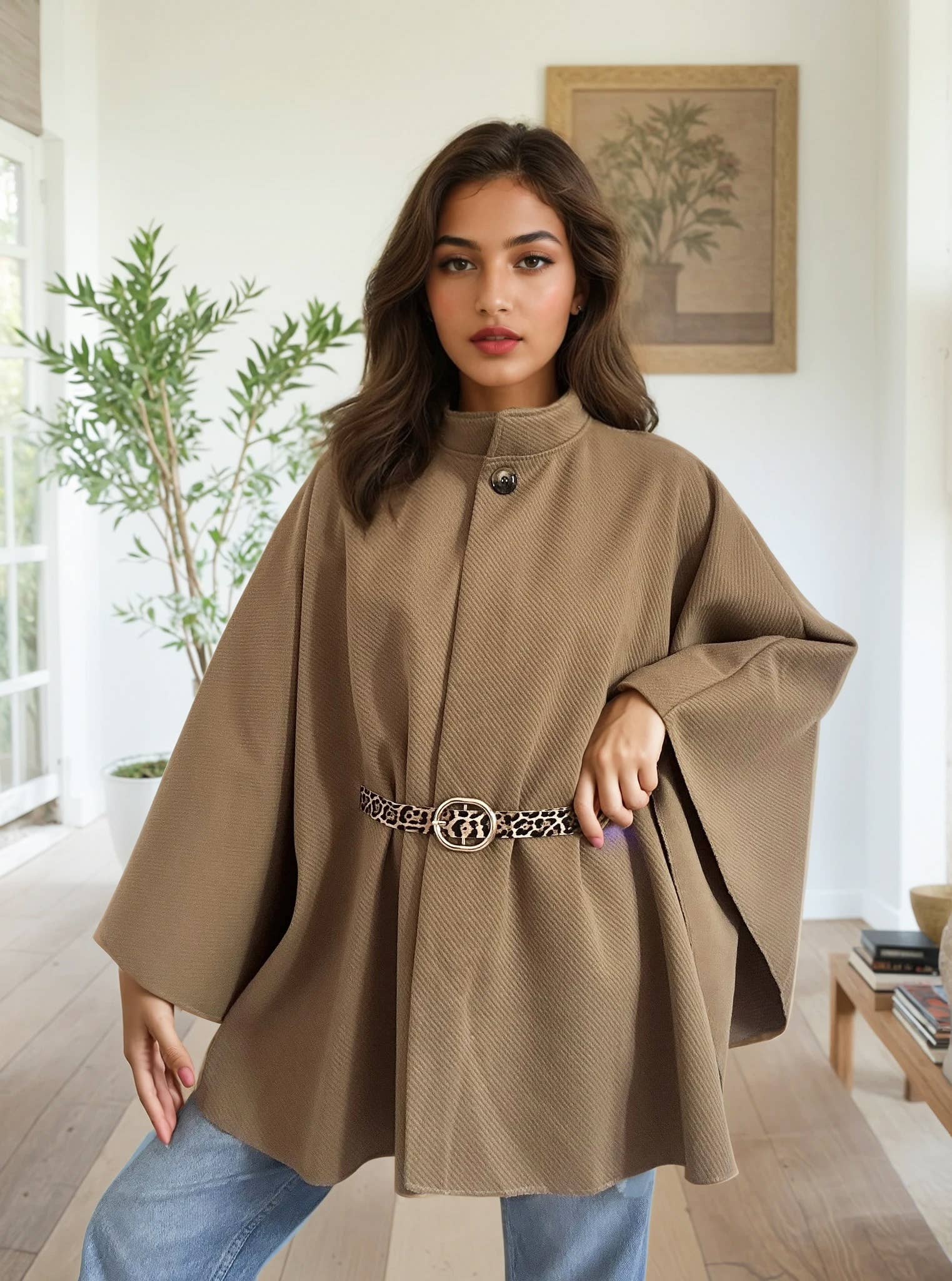 ZAFA PARIS - Wholesale Jacket - Women's - 58P7H17 Buttoned cape jacket with belt7