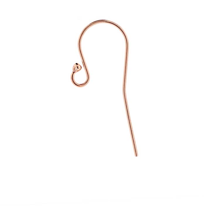 Französische Haken Ohrhaken 20x11,5mm mit Kugelende aus 14Kt Roségold gefüllt - 5 Paare/Paket für den Großhandel von Plazko