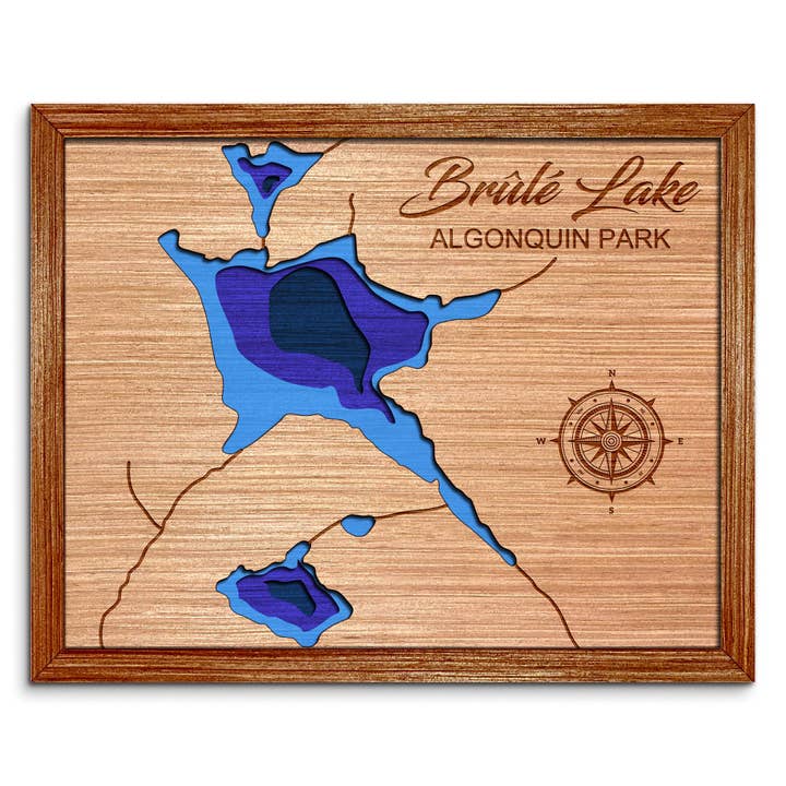 Mappa della Profondità del Lago Brule Ontario - Decorazione per Casa e Pareti per la vendita all'ingrosso da parte di Premier Gifts and More