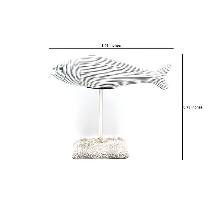 Art Floral Trading LLC – Objeto de mesa decorativo por atacado – D040W27 ADRIANS S-Peixe Escultura Ornamental em Porcelana Cerâmica1