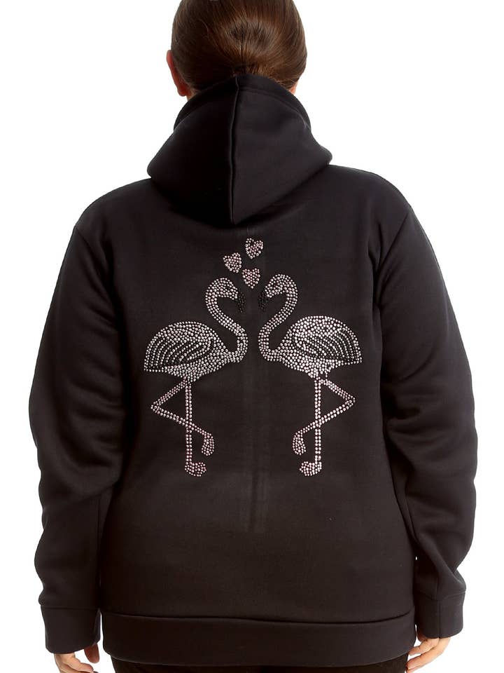 NOUVELLE – wholesale Hoodie – Women's – Love Flamingos Zip Hoodie13