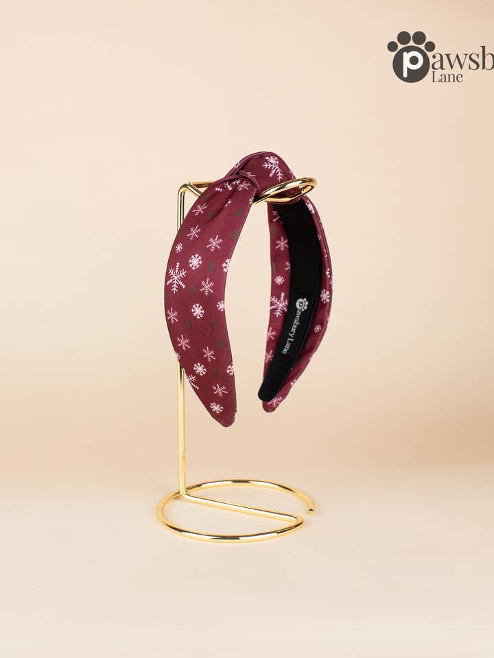 Knot Headband - Snowflakes for wholesale by Pawsbury Lane