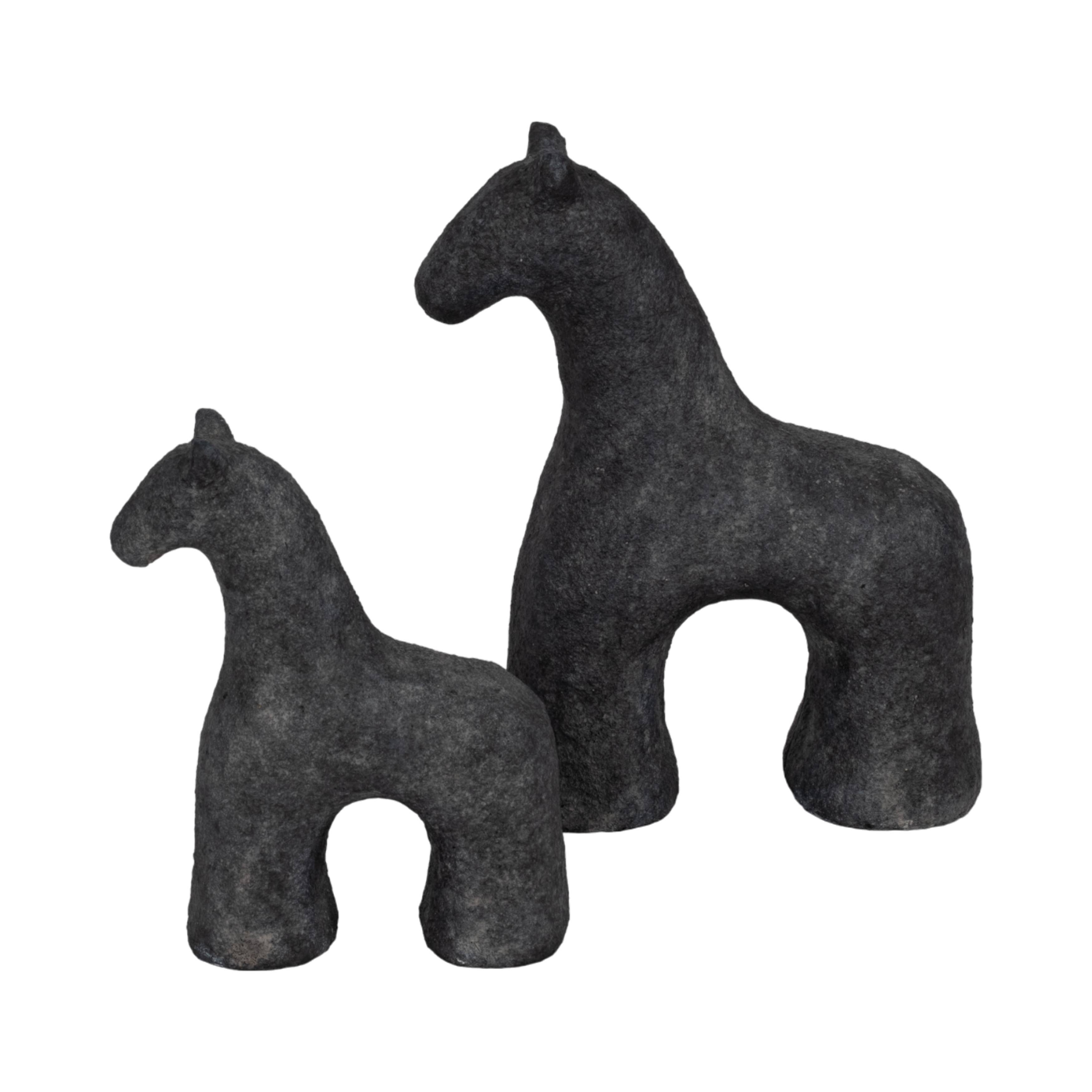 Sagebrook Home - Wholesale Decorative Figurine - Black 6 in. Cement Textured Horse Figurine12