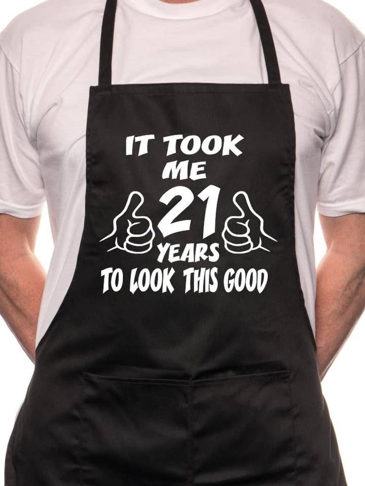 21st Birthday It Took 21 Years BBQ Funny Apron for wholesale by Print4U