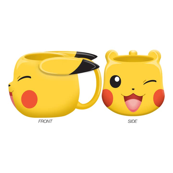 Silver Buffalo - Wholesale Coffee Mug - Pokemon Pikachu Wink Ceramic 3D Sculpted Mug (20oz)