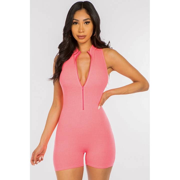 J6630 Gerippter Strampler mit Reißverschluss für den Großhandel von Uptown Apparel