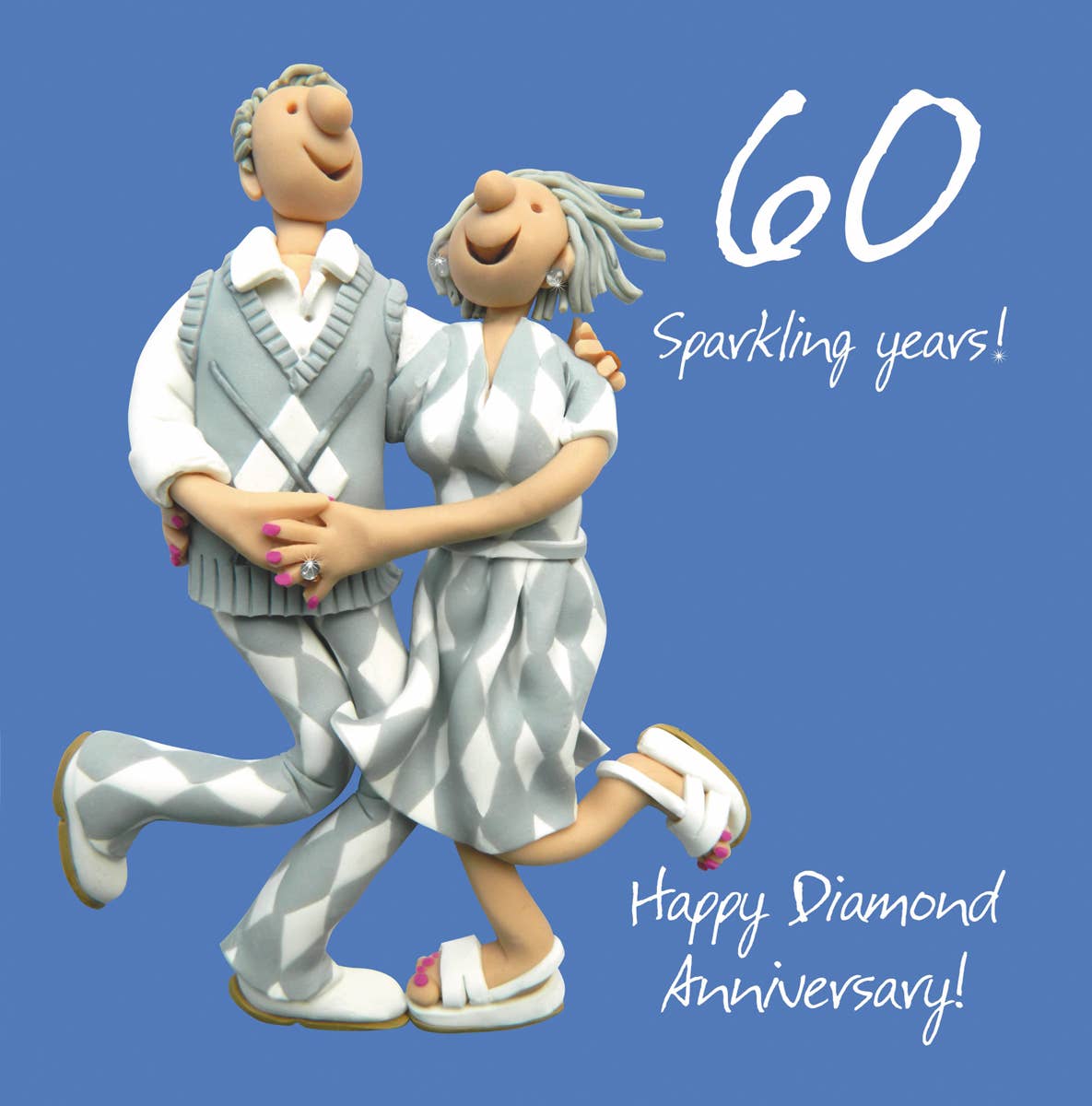 Inky Blue Ltd t/a Holy Mackerel - Wholesale Anniversary Card - 60th anniversary - diamond outfits0