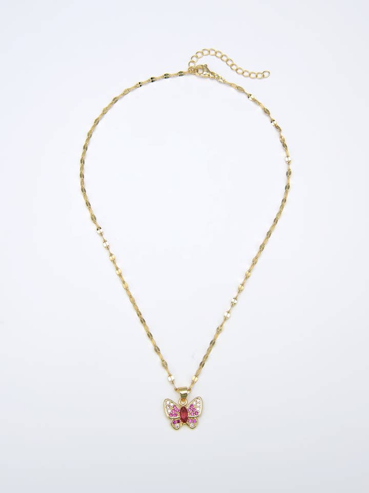 Dansande Fjäril Halsband - Guld för wholesale av Melania Clara