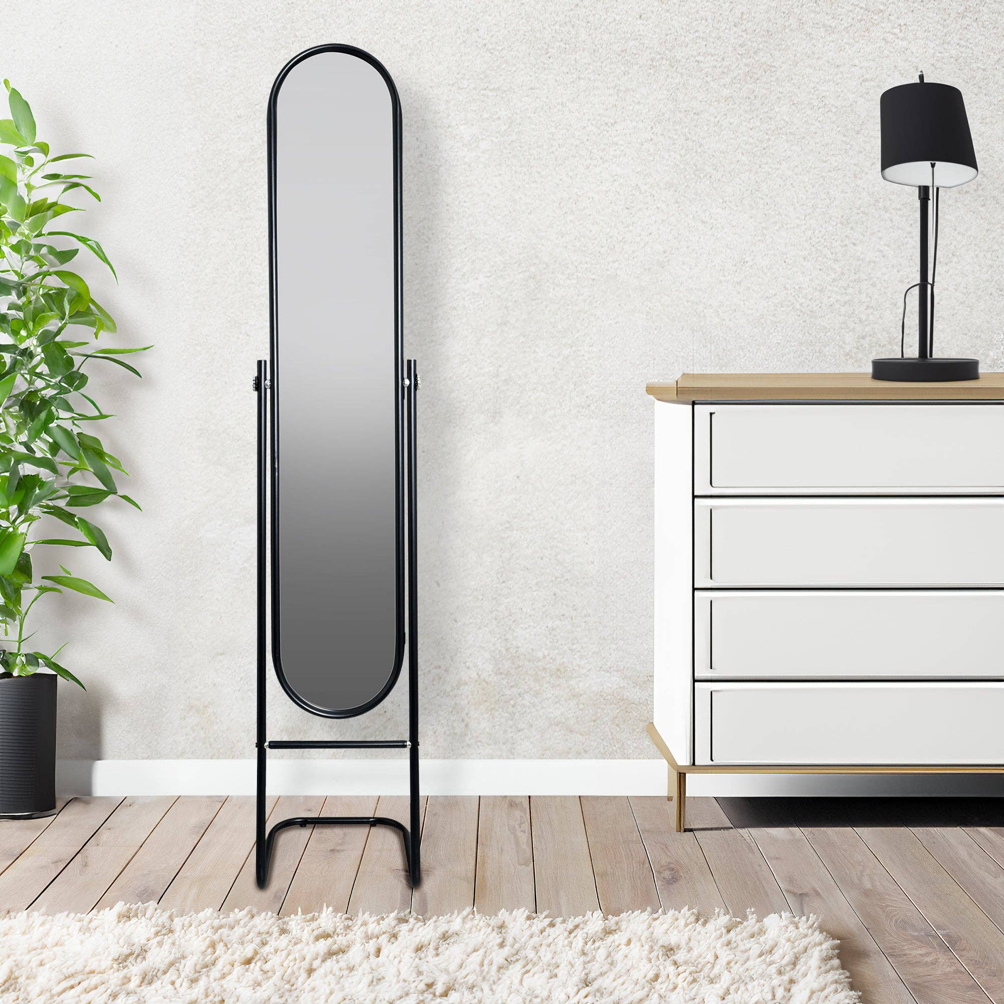 Rinkit Ltd - Wholesale Floor Mirror - 153cm x 30cm Round Full-Length Mirror - By Harbour Housewares1