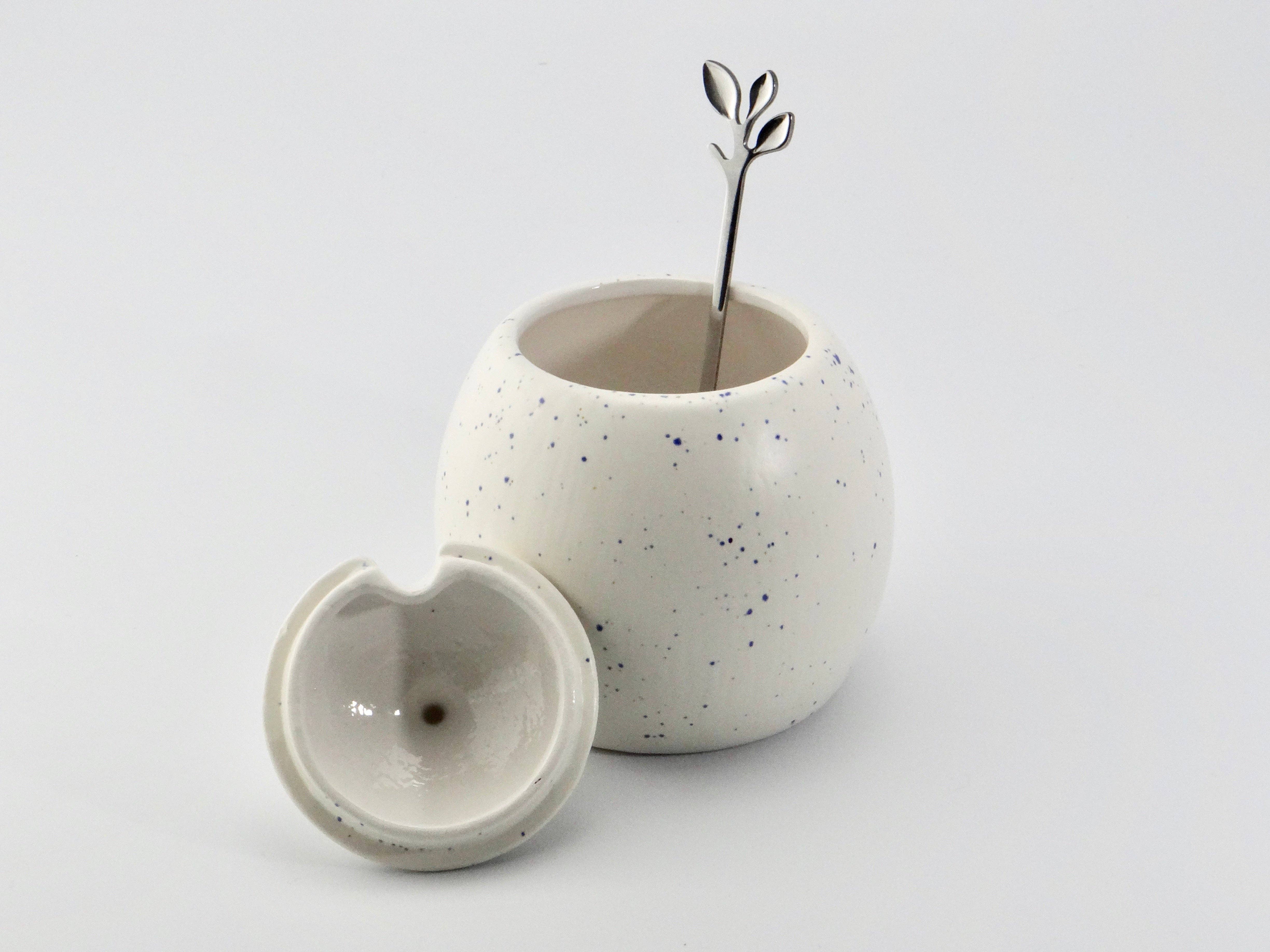 Peter Bowen Art - Vendita all'ingrosso Burriere - Set burriera e zuccheriera - Glassa maculata azzurra9