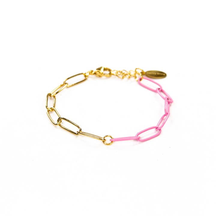 Savvy Bling - Wholesale Link & Chain Bracelet - Enamel 16+ Colors paperclip & Gold chain link bracelet23