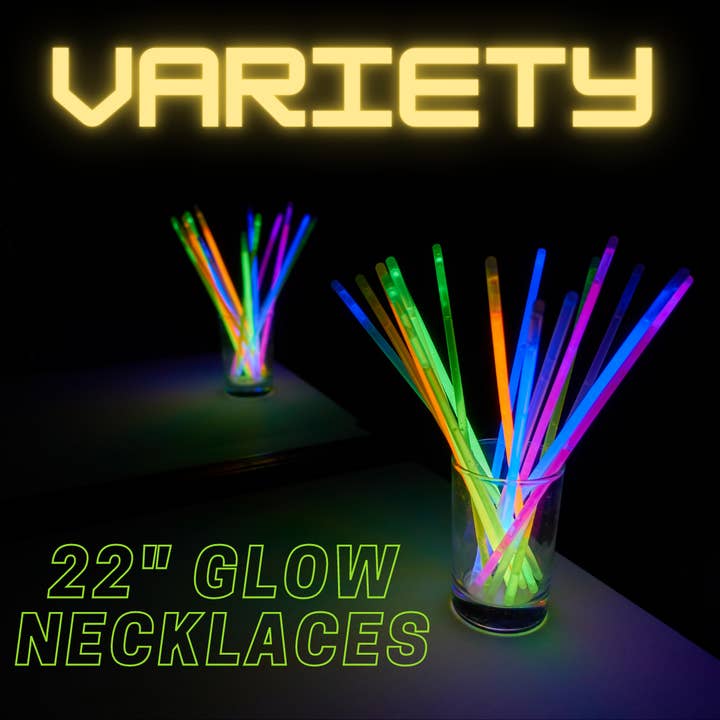 22" Variety Glow Necklace (Tube/50 Pieces) for wholesale by Plush Appeal LLC