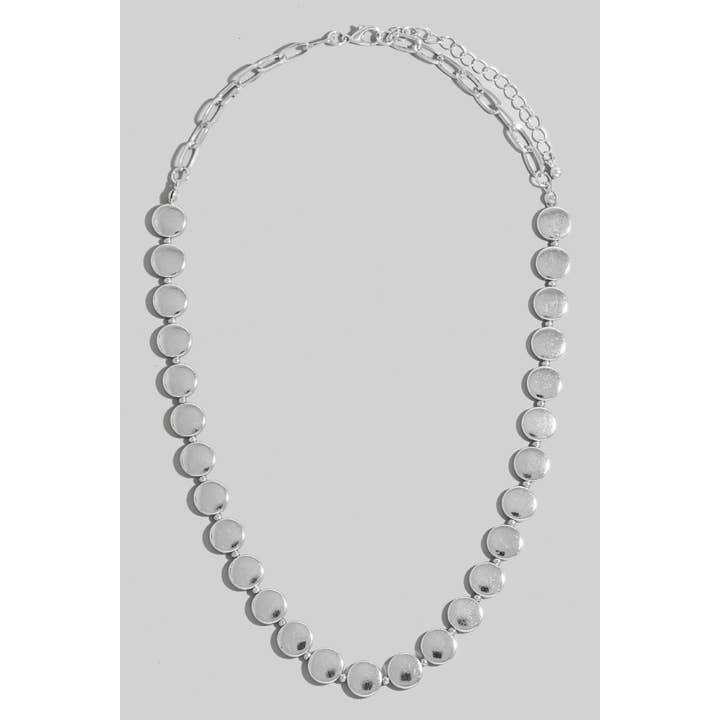 Collana a catena classica con dischi metallici misti e ovali. per la vendita all'ingrosso da parte di The Looks by Fame Accessories