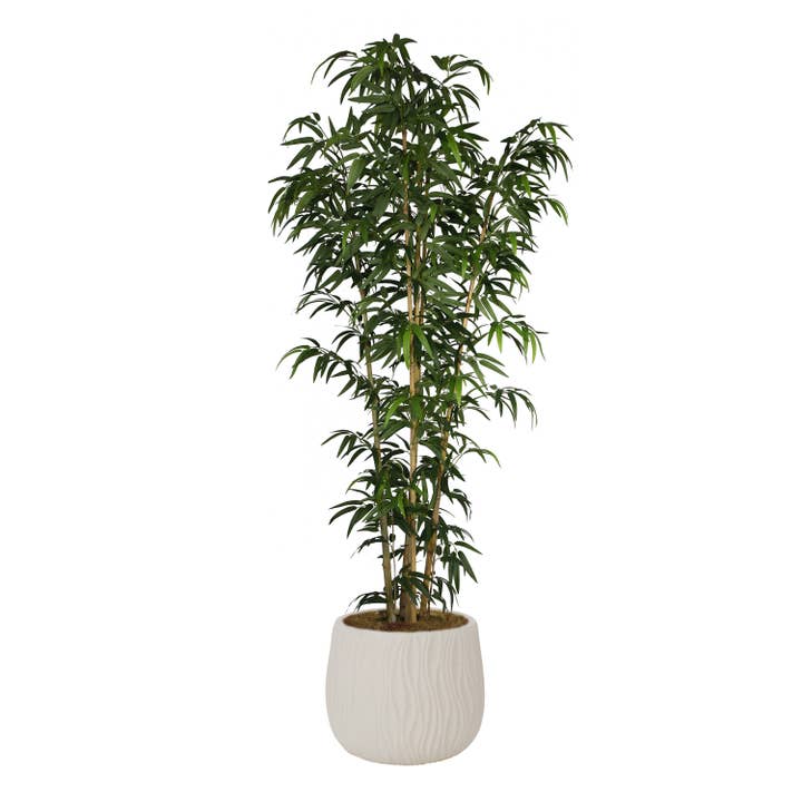 76.6'' Artificial Bamboo tree in a fiberstone planter for wholesale by Vintage Home