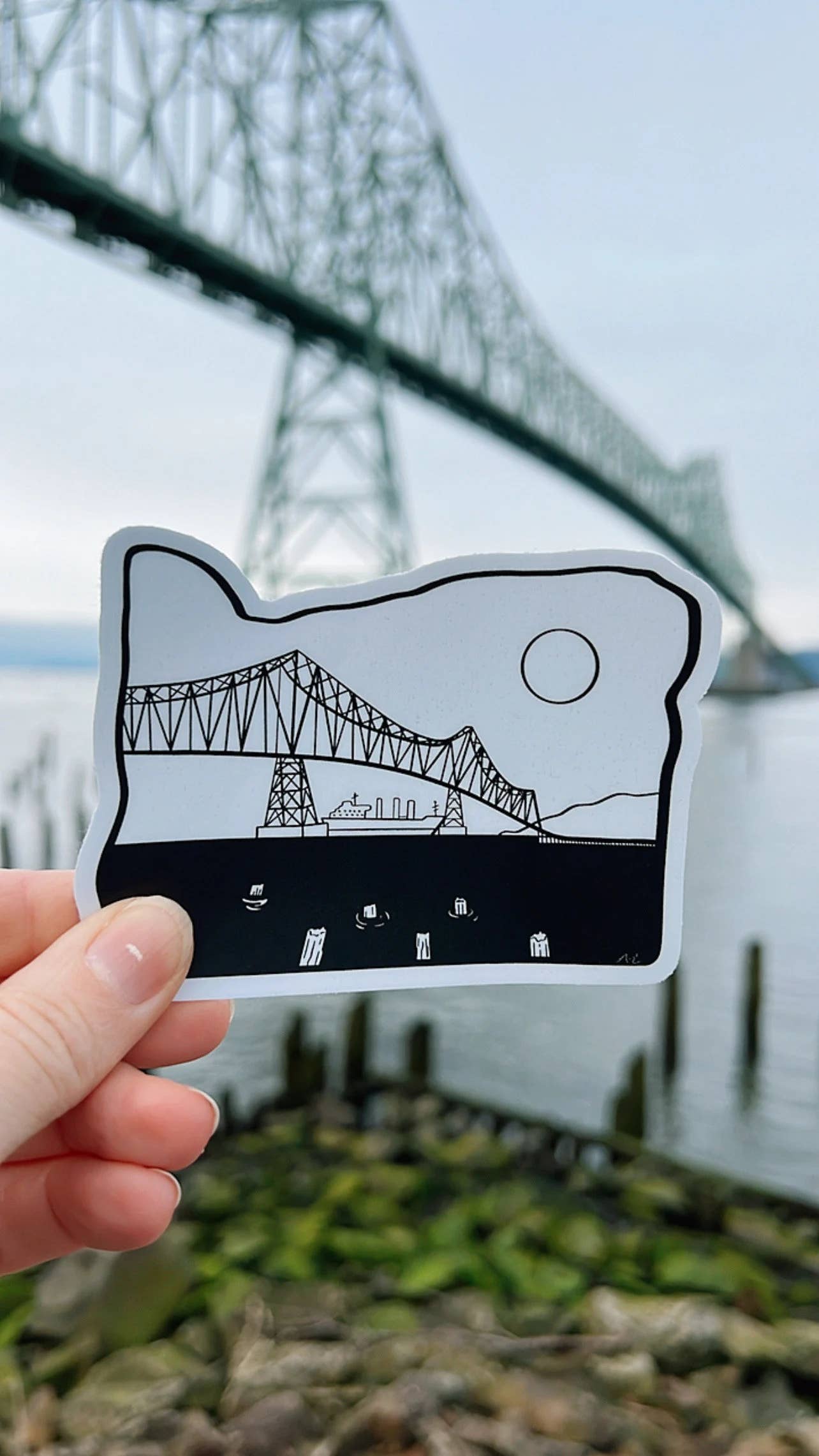 Autumn Eve's Art – Großhandel Aufkleber – Vinylaufkleber Astoria, Oregon Megler Bridge