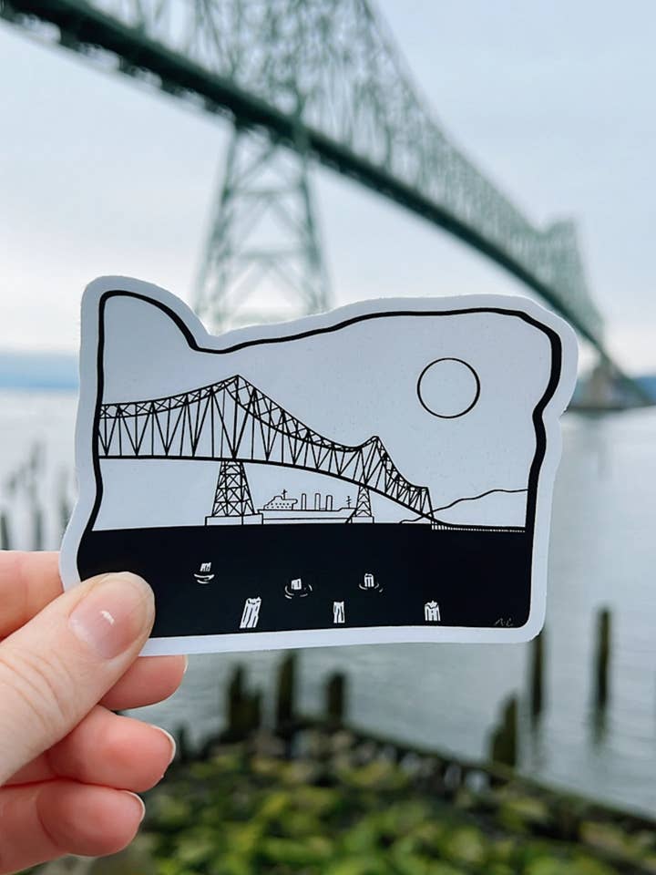 Astoria, Oregon Megler Bridge vinylklistermærke for engroshandel hos Autumn Eve's Art