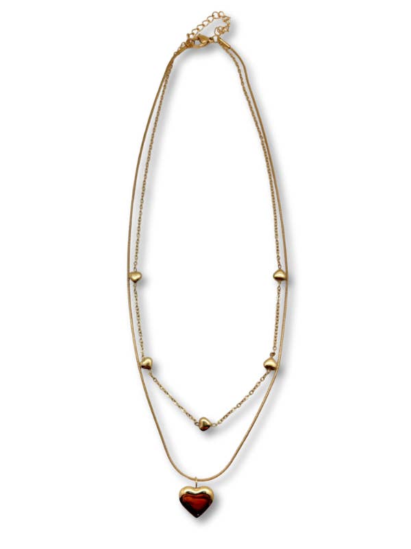 D9381 Two Layer Heart NK for wholesale by LB Mint by Le Glitz Collection