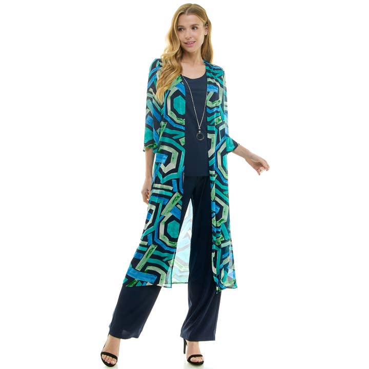 MISSY 3PC CARDIGAN TANK, PANT NECKLACE SET G109395L85 for wholesale by Winslow Collection