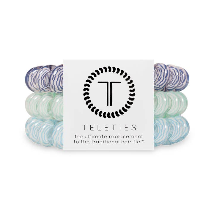 TELETIES - Wholesale Haarelastiekje - Dames - Spiraalvormige Haarspiraal | Groot | Helemaal Turkoois0