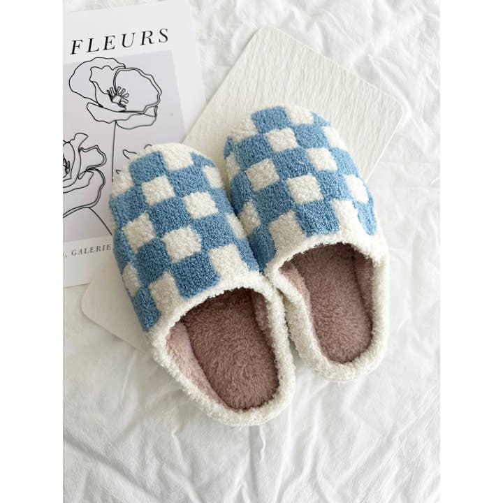 LoveLina - Wholesale Slippers - Women's - Checkered Pattern Cozy Slippers - OBI