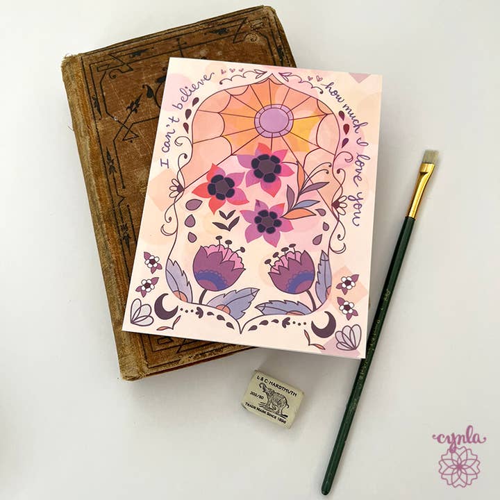 Love card - Believe Love Valentine's Day greeting flowers for wholesale by Cynla