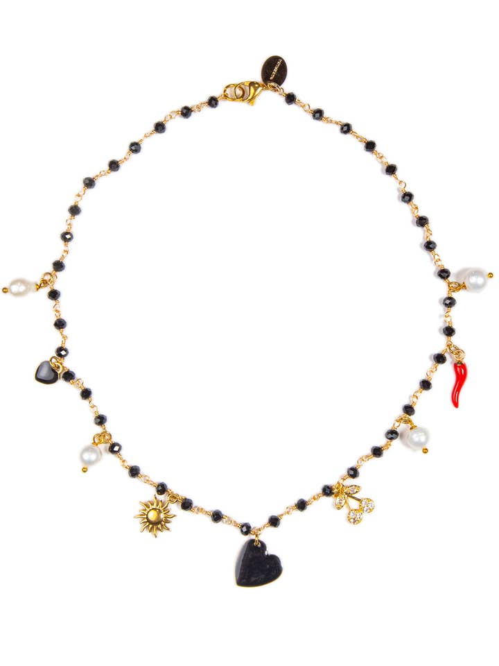 Short Necklace Cuore Nero for wholesale by CASHFANA