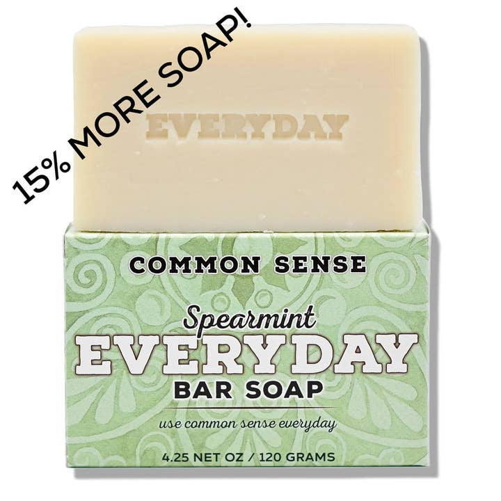 Everyday Spearmint Bar Soap - 4.25 oz for wholesale by Common Sense Soap