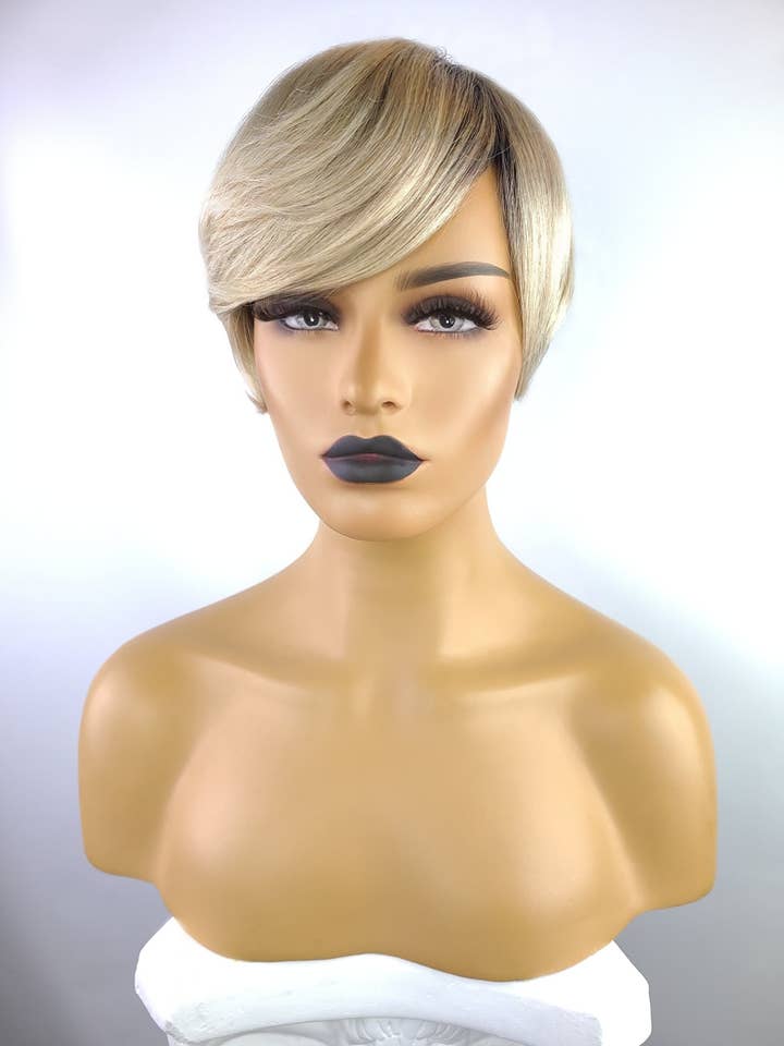 Remy Pixie Wig, 1B/613 for wholesale by Celebrity Hair for Less