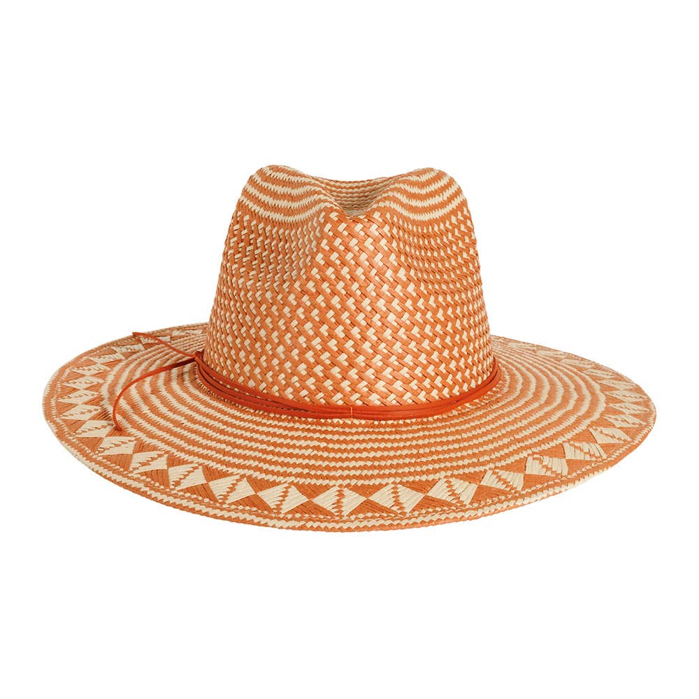 American Hat Makers - Vente Chapeau de paille – femme - Chapeau de soleil en paille style safari bicolore - modèle Eppie18