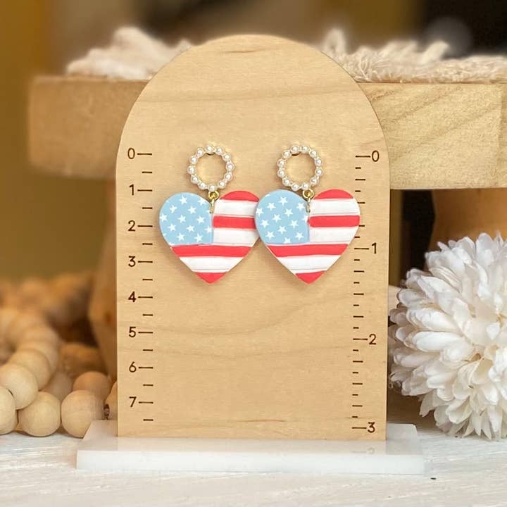Clayhouse Colours - Wholesale Dangle Earrings - Fourth of July Handmade Earrings | Red White & Blue Earrings9