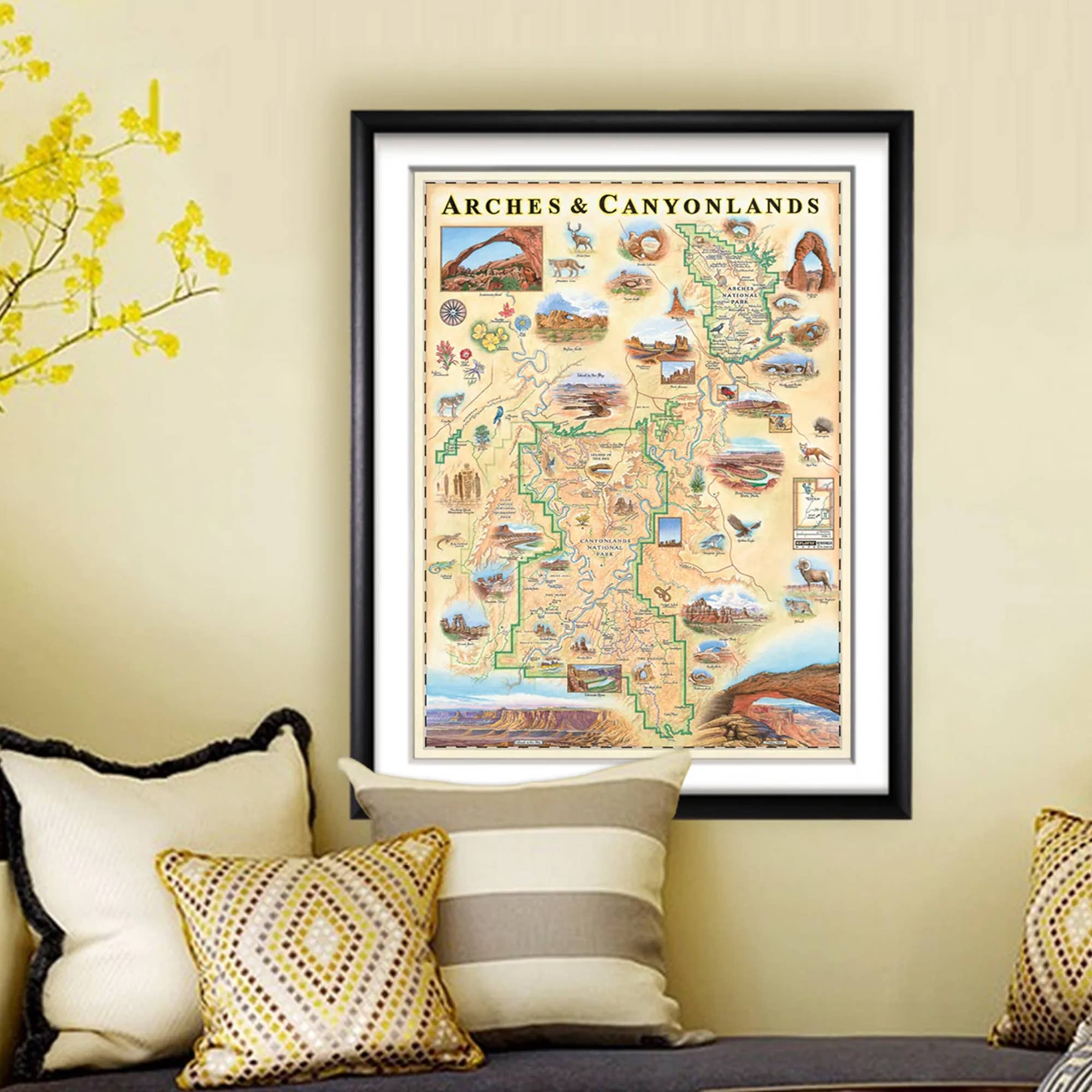 XPLORER MAPS - Wholesale Map - Arches and Canyonlands National Parks Hand-Drawn Map3
