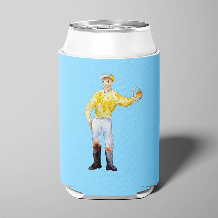 Blue Standing Jockey Can Cooler for wholesale by Barrel Down South