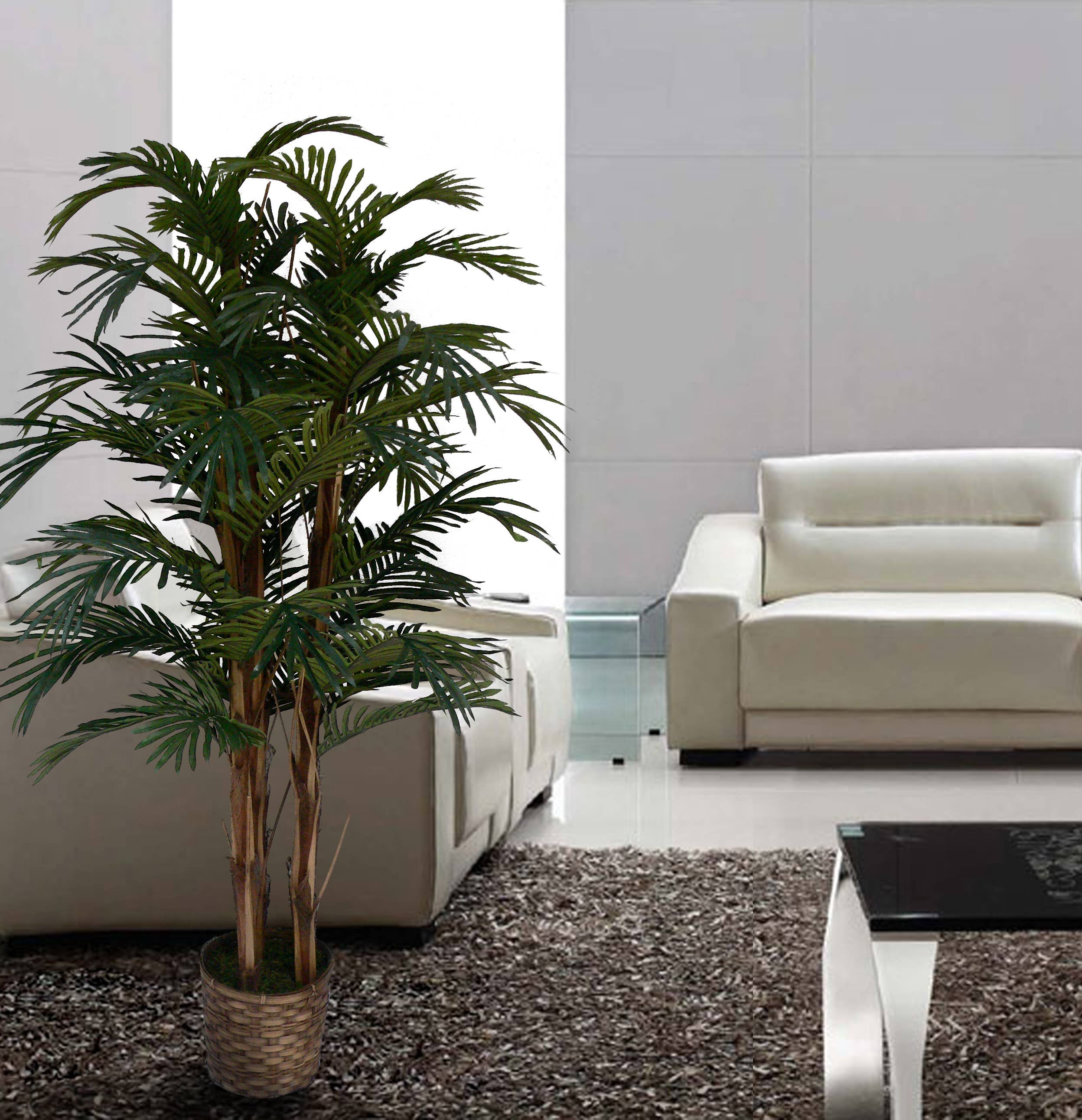 MinxNY - Wholesale Artificial Plant - 60" Tall Palm Tree In Bamboo Wicker Planter2