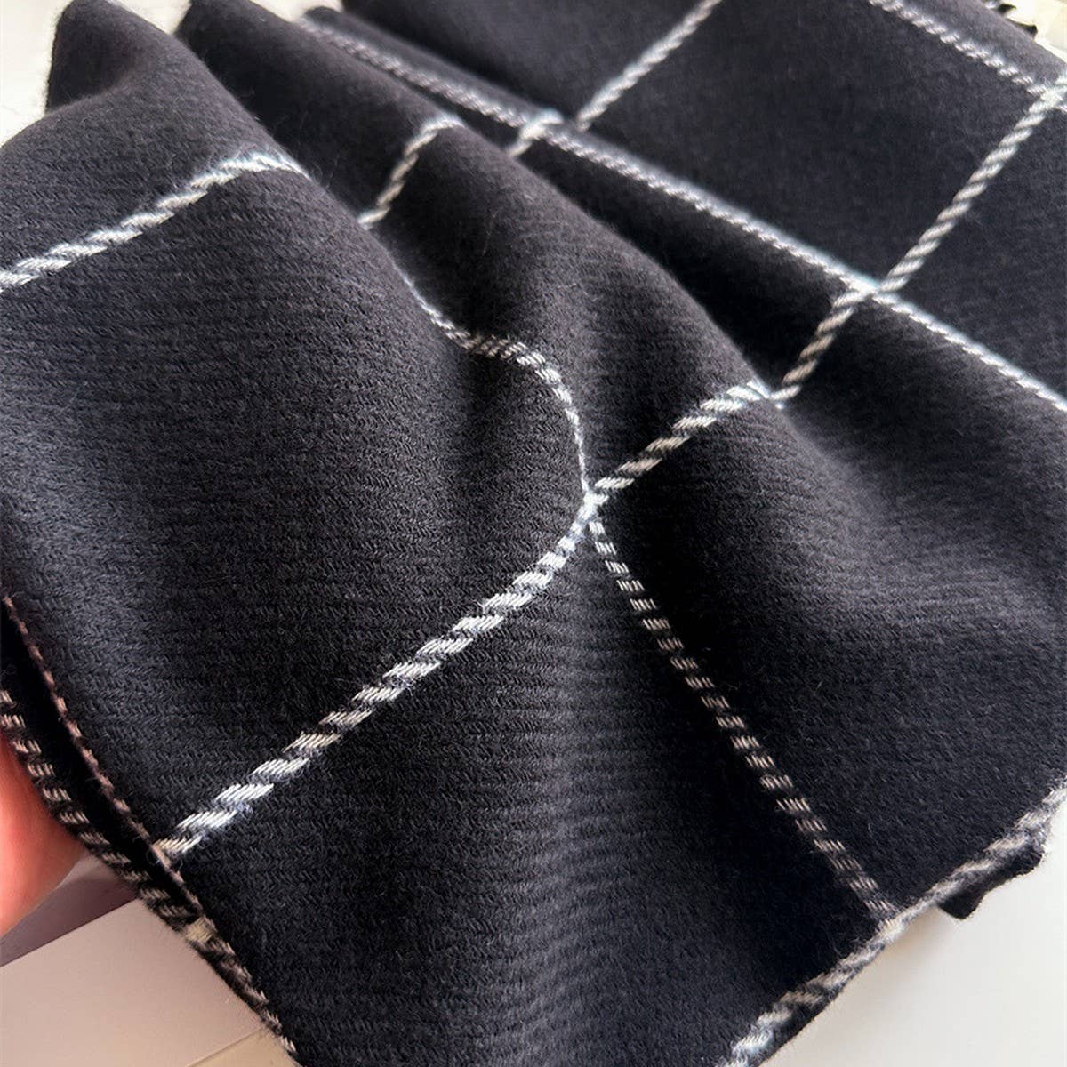 NINEXIS - Wholesale Scarf - Women's - CWASC03356_KOREAN PLAID CASHMERE FEEL UNISEX WINTER SCARF8