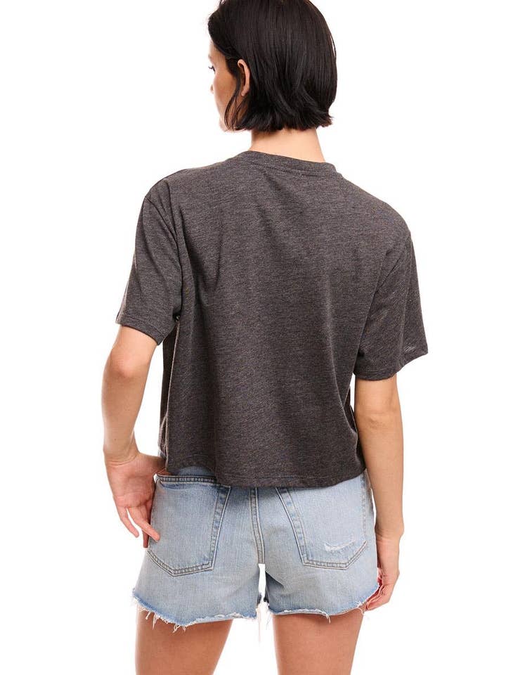 Zutter - Wholesale Screen Printed T-Shirt - Women's - Jesus Saves Graphic S/S Relaxed Faux Crop Tee5