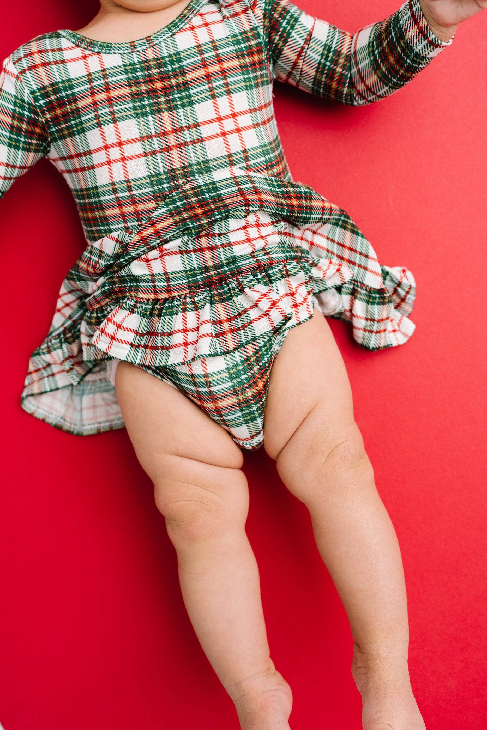 Little One Shop - Wholesale Dress - Baby - Christmas Plaid Bodysuit Bamboo Dress2