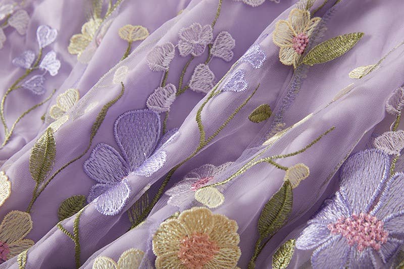 Productseeker - Wholesale Formele jurk - Dames - DR0270Y elegante avondjurk met bloemen in mesh en visstaart8