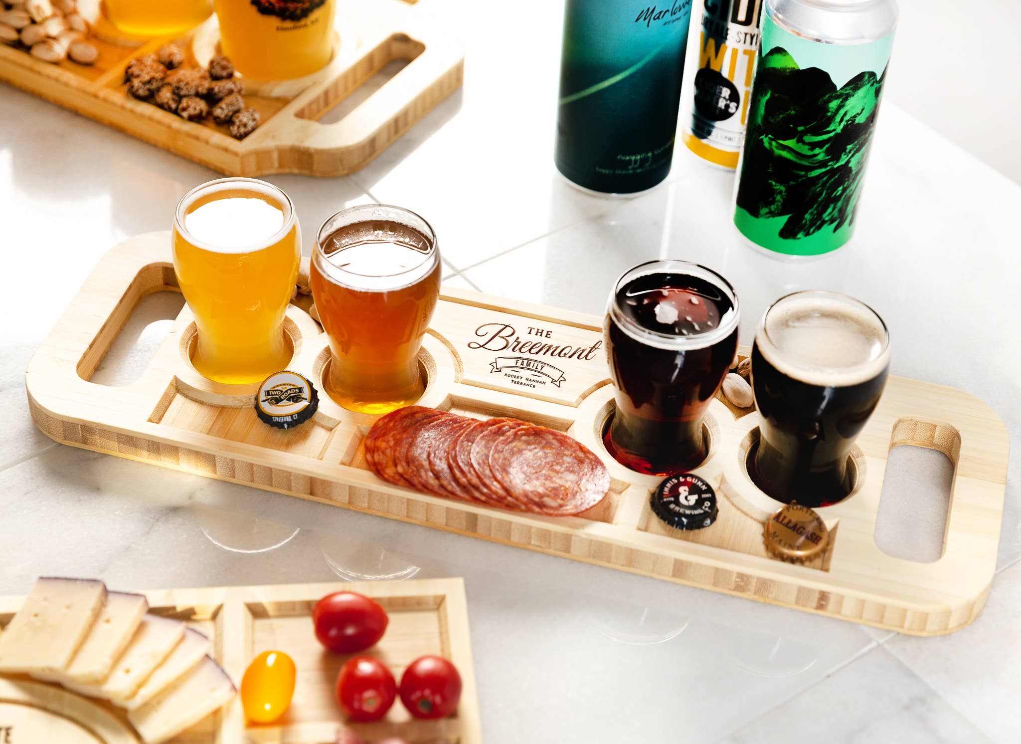 Left Coast Original – wholesale Beer/wine caddy – PERSONALIZED BEER FLIGHT SERVING TRAY8