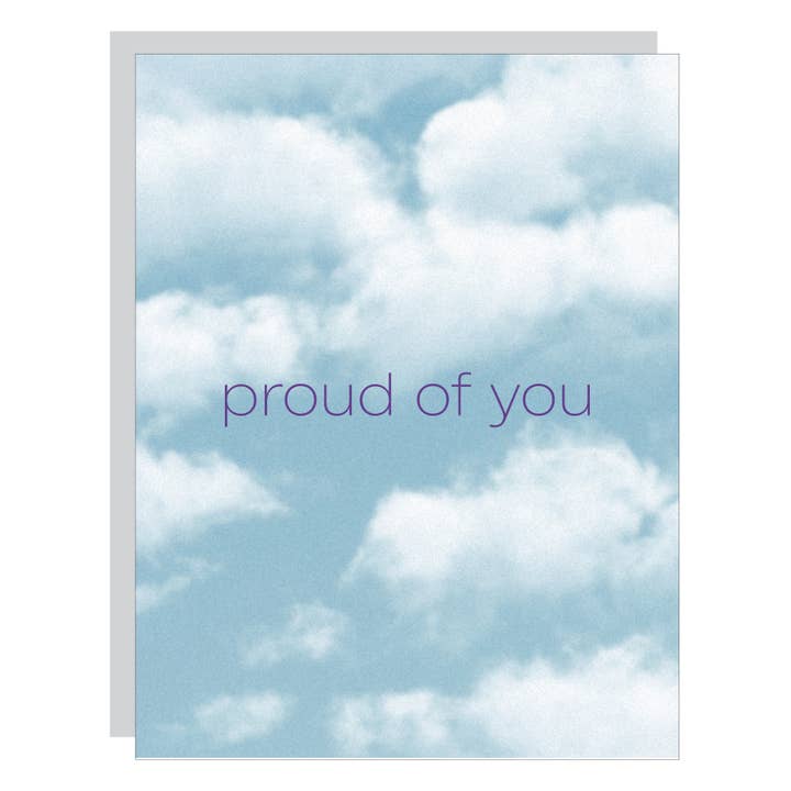 Proud of You / Congratulations Simple Minimal Card - Clouds for wholesale by Carla Cards