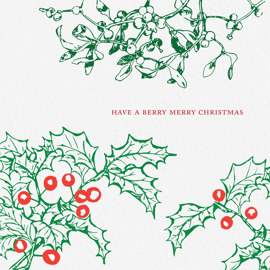 Ampersand M Studio - Wholesale Christmas Card - Berry Merry Christmas Holiday Greeting Card1