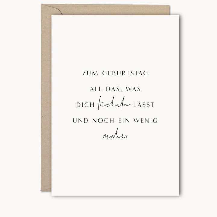 NORDEULE - Wholesale Birthday Card - Greeting card "For your birthday: All that makes you smile and a little more."1