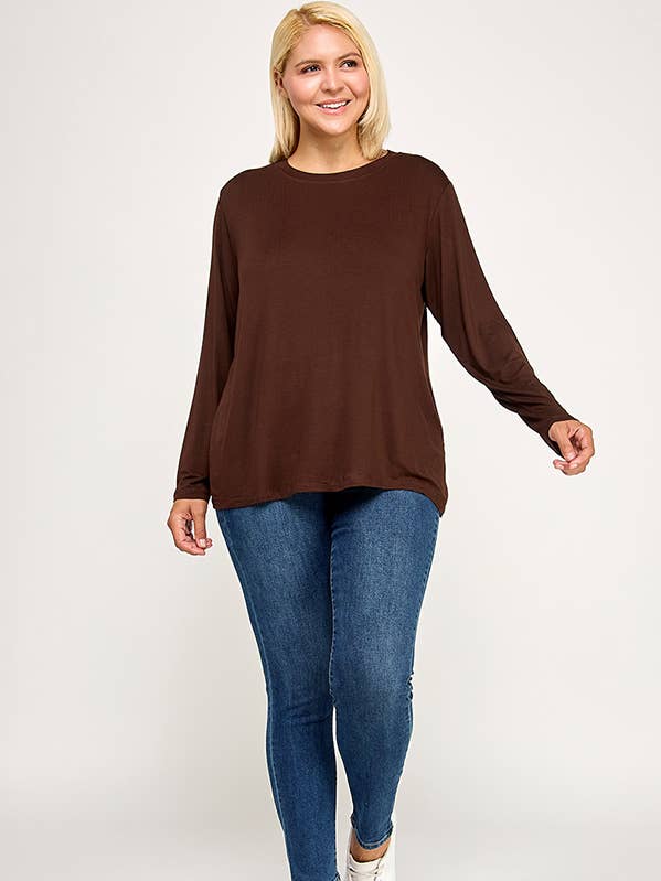 T5982X-LSC T-SHIRT À MANCHES LONGUES, TOUCHER DOUX ESSENTIEL pour la vente par Cerule