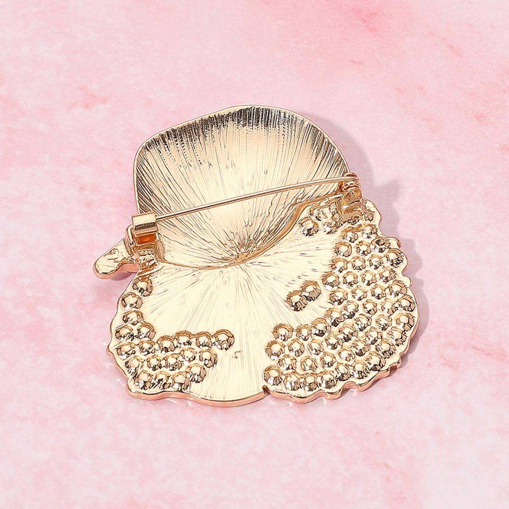 Sensibling Corp. – alfinete de lapela por atacado – Broche de Mulher Afro Fresca com Pedrarias em Forma de Capuz com Fita Rosa de Conscientização5