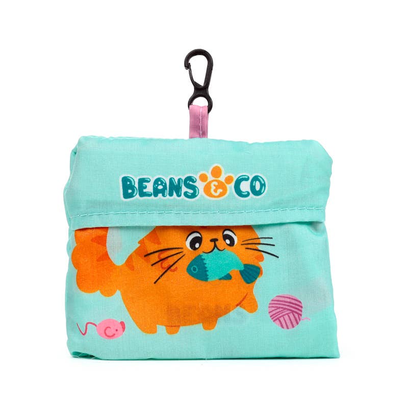 Puckator EU - Wholesale Grocery/Shopping Bag - Foldable Reusable RPET Shopping Bag Beans & Co Cats2