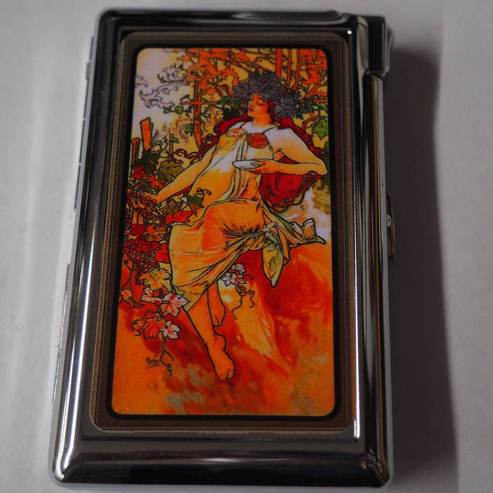 Lighter King – wholesale Humidor-/cigarrtillbehör – premium dubbelsidigt coolt Art Deco cigarettmarijuanaväska