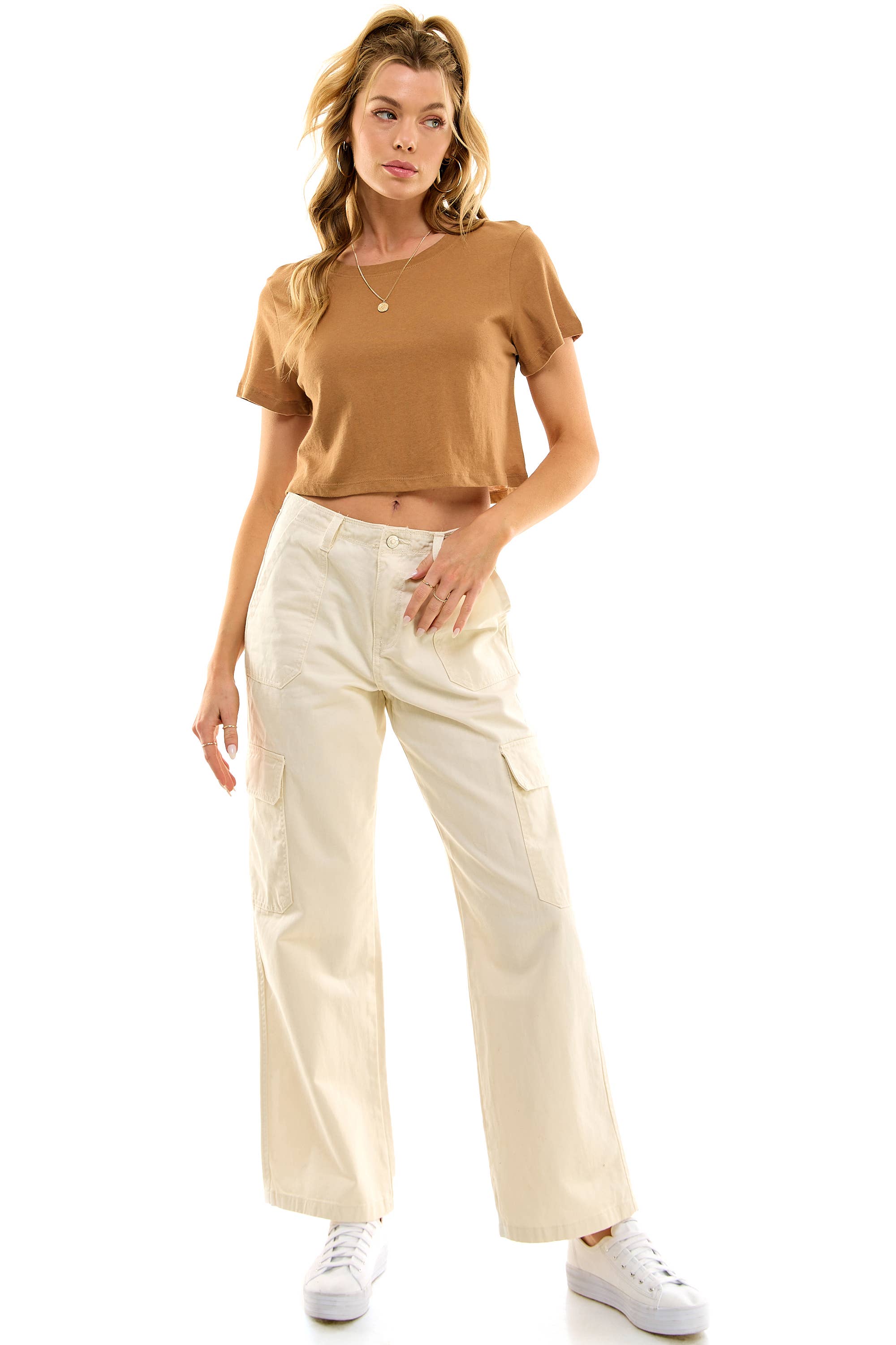 LOVING PEOPLE - Wholesale T-Shirt - Women's - Premium cotton boxy crop tops47